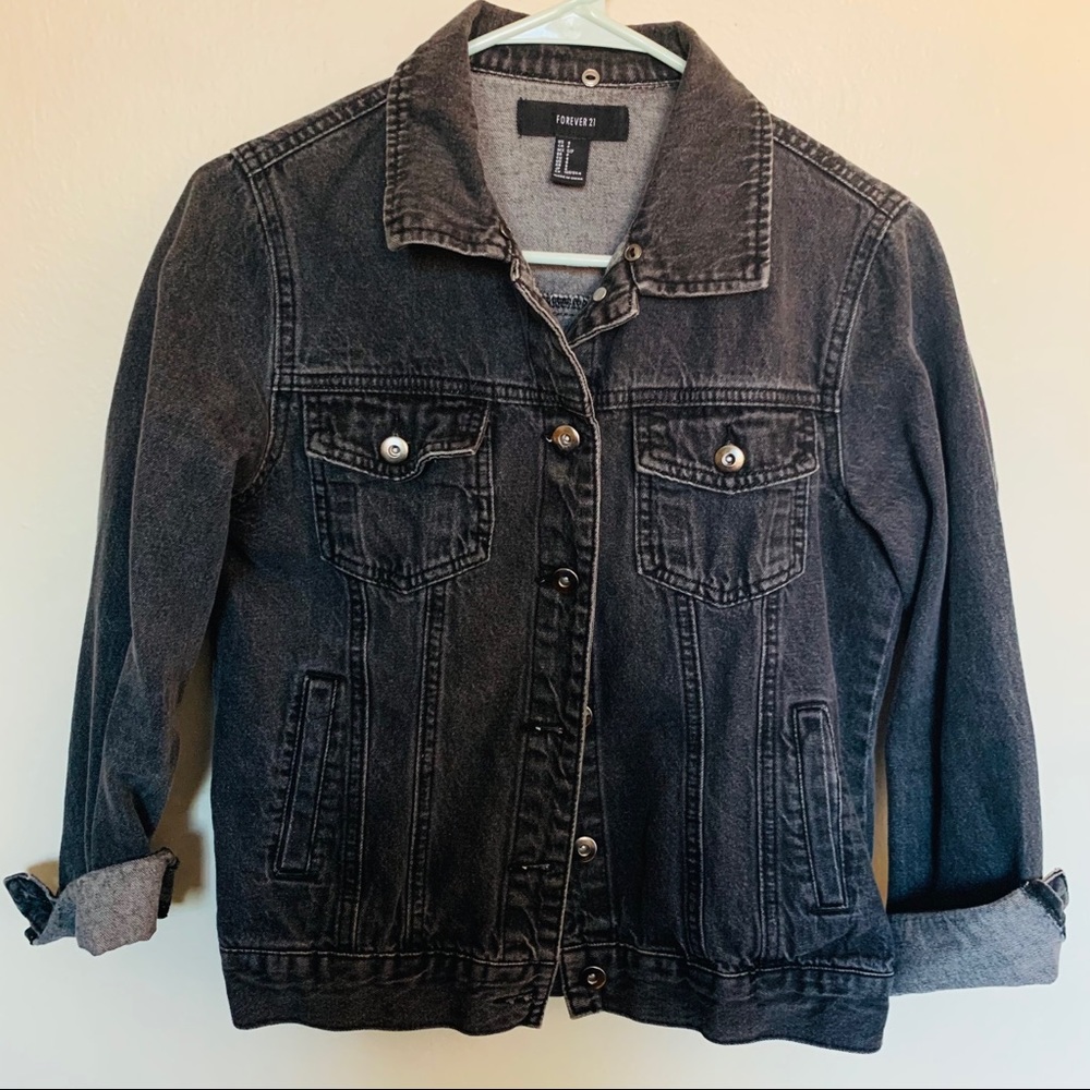 Forever 21 black denim jacket
